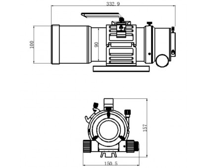Omegon Apochromatic refractor Pro APO AP 76/342 Triplet ED OTA