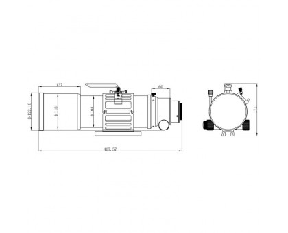 Omegon Apochromatic refractor Pro APO AP 94/517 Triplet ED OTA