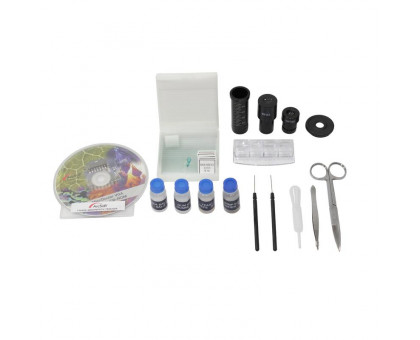 Omegon Microscope Mikroskopier-Set, MonoView 1200x, Kamera, Mikroskopie Standardwerk, Präparationsausrüstung