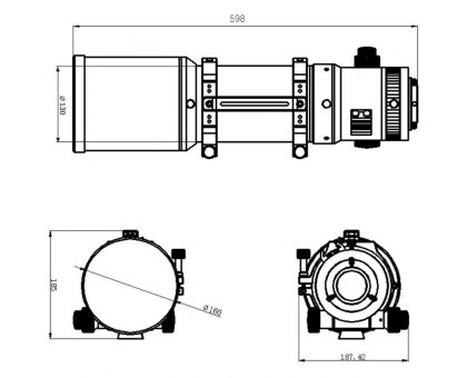 Omegon Apochromatic refractor Pro APO AP 121/678 Quintuplet OTA