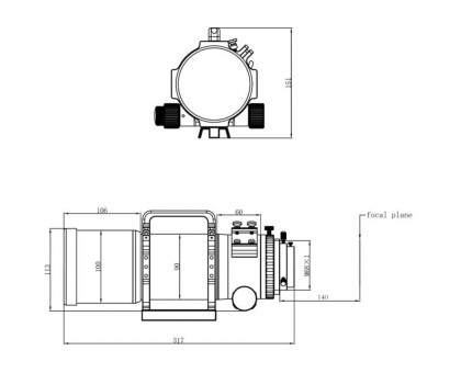 Omegon Apochromatic refractor Pro APO AP 72/400 Quintuplet OTA