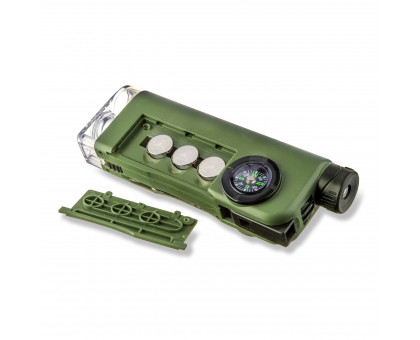 X-Scope™ Kids 7-Function Multi-Purpose Optical Pocket Tool with 30x Microscope, 8x Telescope, 9x Fold-Out Magnifier, Flashlight, Signal Whistle, Directional Compass and Digital Clock