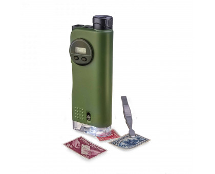 X-Scope™ Kids 7-Function Multi-Purpose Optical Pocket Tool with 30x Microscope, 8x Telescope, 9x Fold-Out Magnifier, Flashlight, Signal Whistle, Directional Compass and Digital Clock