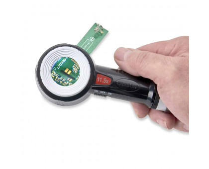 Серія PRO MeasureLoupe™ 11,5 x потужність 1 " Світлодіодна і ультрафіолетова Лупа-лупа з прицільною шкалою і футляром для зберігання
