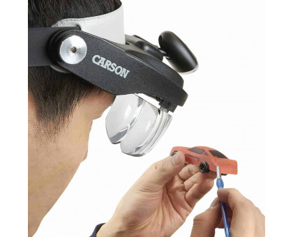 Лупа Pro серії MagniVisor ™ Deluxe зі світлодіодним підсвічуванням, що надівається на голову, з 4 різними об'єктивами (1,5 X ,2x, 2,5 X, 3X), 4 дюйма
