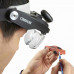 Лупа Pro серії MagniVisor ™ Deluxe зі світлодіодним підсвічуванням, що надівається на голову, з 4 різними об'єктивами (1,5 X ,2x, 2,5 X, 3X), 4 дюйма