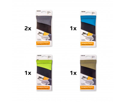 Eyeglass Pouch with Built-in Microfiber Cloth, Assorted