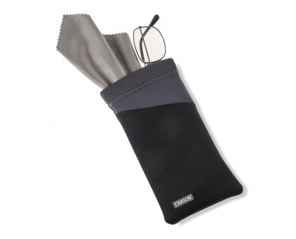 Eyeglass Pouch with Built-in Microfiber Cloth