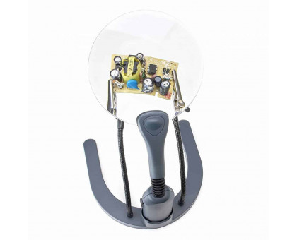 HelpingHands™ 2x Power 4.3″ LED Magnifier Stand and Hands-Free Magnifier Station with Fully Adjustable Clamps
