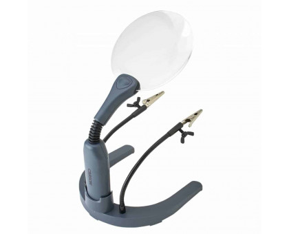 HelpingHands™ 2x Power 4.3″ LED Magnifier Stand and Hands-Free Magnifier Station with Fully Adjustable Clamps