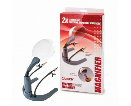 HelpingHands™ 2x Power 4.3″ LED Magnifier Stand and Hands-Free Magnifier Station with Fully Adjustable Clamps