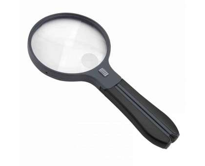 SplitHandle™ Hand-Held or Hands-Free 4″ Acrylic Lens 2X Magnifier with 3.5X Spots Lens and Neck Strap