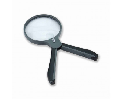 SplitHandle™ Hand-Held or Hands-Free 4″ Acrylic Lens 2X Magnifier with 3.5X Spots Lens and Neck Strap