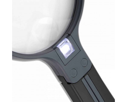 SplitHandle™ Hand-Held or Hands-Free 4″ Acrylic Lens 2X Magnifier with 3.5X Spots Lens and Neck Strap