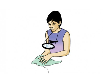 LumiCraft™ LED Lighted Hands-Free 2x Magnifier with 4x Spot Lens & Neck Cord