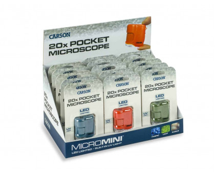 Дисплей кишенькового мікроскопа MicroMini™ 20x зі світлодіодним підсвічуванням з 15 шт.