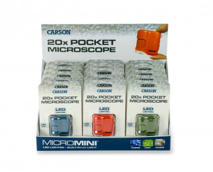 Дисплей кишенькового мікроскопа MicroMini™ 20x зі світлодіодним підсвічуванням з 15 шт.
