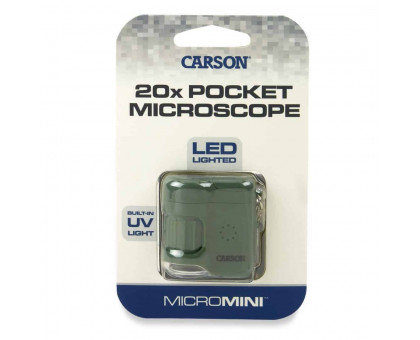 Кишеньковий мікроскоп MicroMini™ 20x зі світлодіодним підсвічуванням з вбудованим ультрафіолетовим і світлодіодним ліхтариком, Зелений