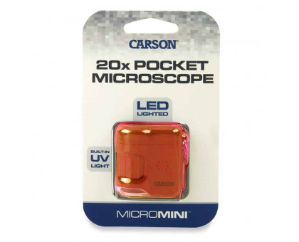 Кишеньковий мікроскоп MicroMini™ 20x зі світлодіодним підсвічуванням з вбудованим ультрафіолетовим і світлодіодним ліхтариком, Помаранчевий