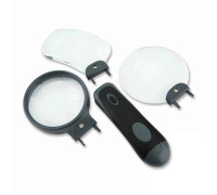 Набір ручних збільшувачів Remov-A-Lens™ 3-в-1 зі світлодіодним підсвічуванням і 3 змінними лінзами збільшувального скла з 2, 2 і 3,5-кратною потужністю