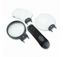 Набір ручних збільшувачів Remov-A-Lens™ 3-в-1 зі світлодіодним підсвічуванням і 3 змінними лінзами збільшувального скла з 2, 2 і 3,5-кратною потужністю