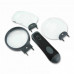 Remov-A-Lens™ 3-in-1 LED Lighted Hand-Held Magnifier Set with 3 Interchangeable Magnifying Glass Lenses with 2X, 2X, and 3.5X Power