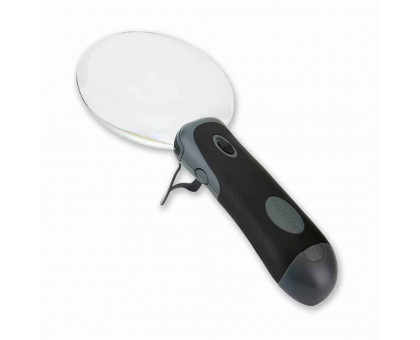 Remov-A-Lens™ 3-in-1 LED Lighted Hand-Held Magnifier Set with 3 Interchangeable Magnifying Glass Lenses with 2X, 2X, and 3.5X Power
