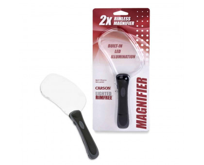 Світлодіодне підсвічування RimFree ™ 2x Потужність 4,7 "x 2,7" акрилові прямокутні лупи без оправи з м'яким чохлом