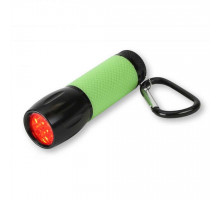 RedSight™ Pro – Red LED Flashlight (Two Brightness Settings) with Glow-in-the-dark rubber grip, X-Large, Green