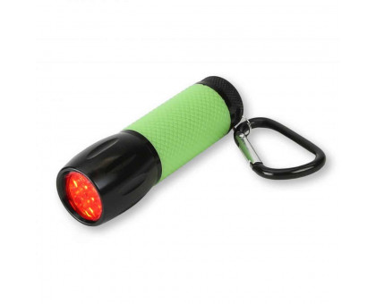 RedSight™ Pro – Red LED Flashlight (Two Brightness Settings) with Glow-in-the-dark rubber grip, X-Large, Green