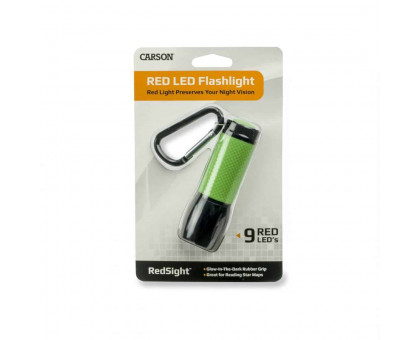RedSight™ Pro – Red LED Flashlight (Two Brightness Settings) with Glow-in-the-dark rubber grip, X-Large, Green