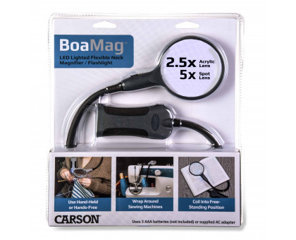 BoaMag ™ 2.5x Мощность 90 мм Светодиодная подсветка Гибкая Шейная Лупа и фонарик